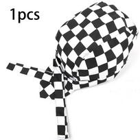 Pirate Cook Cap Chef Hat Sushi Japanese Catering Kitchen Waiter Men/ Women US juoda balta spalva