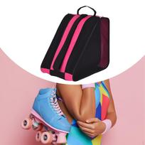 Roller Skate Bag Ice Skating for Kids Breathable Mesh Shoes Storage with Adjustable black
