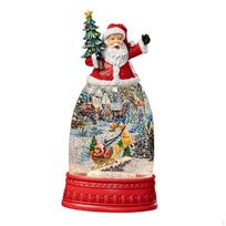 Kalėdinis sniego gaublys žibintas stalo puošmena apšviestas muzikinis muzikos dėžutė skirtas Santa Claus
