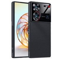 Telefono dėklas, skirtas ZTE nubia Z60 Ultra anglies pluošto tekstūros dizaino apsauginis dangtelis, smūgius sugeriantis apsauginis dėklas for ZTE nubia Z60 Ultra juoda