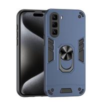 KEYSION Shockproof Case for Infinix Hot 50 Pro+ 4G Silicone+PC Camera Protection Ring Stand Phone Back Cover for Infinix Hot 50 for Infinix Hot 50 4G mėlyna