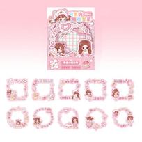 1 maišelis Mielos Kawaii Mergaičių Nuotraukų Rėmelio Lipdukai Albumo Dekoravimui Kanceliarinės Prekės Biurui Mokyklai Lipnus Dienoraščio Albumas