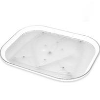 Šaldytuvo besisukantis padėklas širdies formos skaidrus stačiakampis šaldytuvo suktukas organizatorius laikymui 35*26*3.2cm white