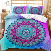 Bohemiškas Mandala antklodės užvalkalų rinkinys Dvivietis Karalienės Karališko dydžio Pilnas dydis, Mėlynas Boho Šik Mikropluošto patalynės rinkinys berniukams, mergaitėms, vaikams ir paaugliams 70x133cm 2pcs blue