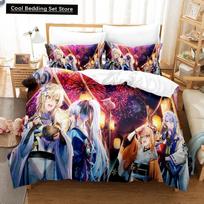 3D Print Anime Genshin Impact Lumine Duvet Cover Cartoon Girl Bedding Sets Twin Double Bed Set For Customization Home Textiles EU single(135x200cm) beige