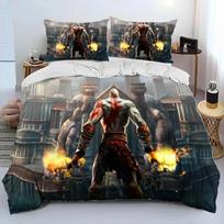 Game God of War Kratos Bedding Set Duvet Cover Bed Set Quilt Cover Pillowcase Comforter king Queen Size Boys Adult Bedding Set 70x133cm 2pcs gray