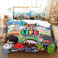 3D Anime Game Toca Bocas Bedding Set King Twin Double Child Bedding Set Microfiber or Polyester Duvet Cover Set Home Textiles EU Twin 135x200cm