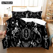 3D The Skull Skeleton Moths Mandala Bedding Sets Duvet Cover Set With Pillowcase Twin Full Queen King Bedclothes Bed Linen EU single(135x200cm) white