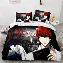 Death Note patalynės komplektas vienvietis dvivietis pilnas karalienės karališko dydžio lovos komplektas suaugusiems vaikams miegamasis antklodės užvalkalų komplektai 3D spaudinys anime Death Note EU Single 135x200cm