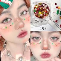 Christmas Sequins Sticky Face Snowflake Glitter Christmas Makeup Manicure Face Ornaments Christmas Tree Show Single item gray