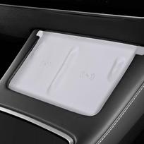 Automobilinis silikoninis neslystantis kilimėlis, automatinis centrinio valdymo telefono belaidžio įkrovimo kilimėlis, skirtas neslysti Tesla modeliui Y/3 2023-2022 black