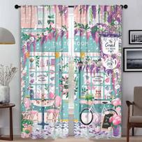 Spring City Window Curtain for Room 2 Panel Anti-mosquito Curtains Tulle for Bedroom Home Interior Curtains Shades Partition W60xH90cmx2pcs-CL