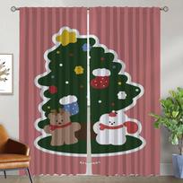 Window Curtain for Room 2 Panel Christmas Partition Curtains for Bedroom Home Interior Curtains Halloween Decoration Shades W50xH70cmx2pcs-CL