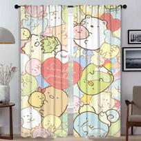 „Sumikko Gurashi“ namų interjero užuolaidos svetainės roletams, 2 dalių tiulio užuolaidos miegamojo pertvarai, kamera W50xH70cmx2pcs-CL