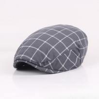 Cotton Beret Season Men'S Ladies Plaid Cap Outdoor Shade Casual Hat Forward Hat M（56-58cm） pilka spalva