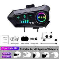 1/2x Music Interphone Bluetooth 5.3 Motorcycle Helmet Intercom Headset Waterproof 300m Intercomunicador Speaker Earphone gray