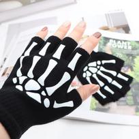 Vyriškos juokingos kaukolės letenos pirštinės - Kūrybiška mada rudeniui ir žiemai half finger style bone