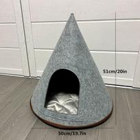 Wear-resistant and Scratch-resistant All-season Universal Indoor-outdoor Semi-enclosed Cat House 1pc pilka spalva