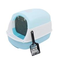 Large Capacity Pet Litter Box Fully Enclosed Spillproof Deodorant Cat Toilet Two-Way Shovel Cat Toilet Litter Box Closed Sandbox L 52x38x35CM white