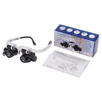 2XLED Laikrodininko Juvelyro Remonto Didintuvas Montuojamas ant Galvos Reguliuojamas Didinamasis Galvos Lęšis Akiniai Lupė Lęšis 8X 15X 23X