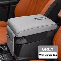 SEAMETAL Memory Foam Car Armrest Box Pad Auto Elbow Rest Cushion Universal Console Armrest Pad With Storage Bag Extension Pad pilka spalva