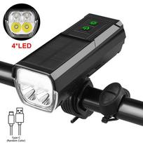 Solar Bicycle Light 2000 mAh USB Rechargeable 1000LM MTB Mountain Road Bike Front Lamp 8Mode Flashlight Bicycle Light Accessorie black