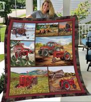 Red Tractor Blanket Christmas  for Boy Fleece Sherpa Blankets Boy's Birthday Gifts Grandson  Father and Son 30x40in