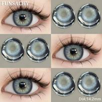 FUNSACHY 2pcs Gray Color Contact Lenses for Eyes Colorcon Brown Eye Contacts Eye Makeup Brown/Gray Cosmetics Pupils Yearly Use