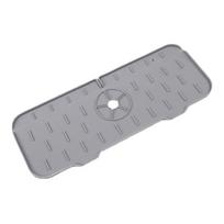 Maišytuvo kilimėlis Virtuvės kriauklė Silikoninis purslų padas drenažo stabdys Vonios stalviršio apsauga Greitai džiūstantis padėklas 37x14cm&1PC gray