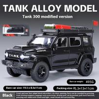 1/24 TANK 300 Modifikuota Versija Visureigio Lydinio Automobilio Diecast Modelis Simuliacinis Kolekcinis Modelis Vaikų Gimtadienio Žaislas Dovana juoda