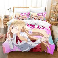 3D Sesutė! Umaru-chan patalynės komplektai Antklodės užvalkalų komplektas su pagalvių užvalkalais Viengulė, Dvigulė, Karalienės, Karaliaus lovos drabužiai Lovos skalbiniai 70x133cm 2pcs beige