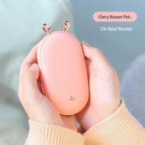 Digital Display Deer Hand Warmer: Double-Sided Heating, USB Charge, Mobile Power, Perfect Gift, Custom Logo Options Available Cute deer, single side heating rožinė