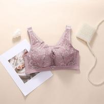 Thin Bra for Women Without Steel Rims Gathered In Large Size Anti Glare Bra for Women 36/80B violetinė