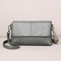Hong Kong Style Retro Small Square Bag Women'S Fashion Leather Messenger Small Bag Women'S Shoulder Chain Bag pilka spalva