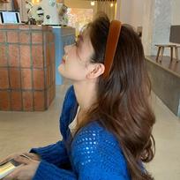 Autumn And Winter Maillard Ripe Pumpkin Color Velvet Autumn And Winter High Skull Top Headband Face Wash Headband Simple Hairpin Hair Accessories