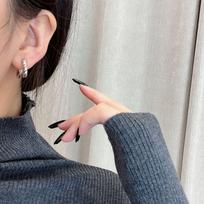 Twisted Metal Cold Style Niche Earrings – Trendy and Elegant for Women twisted front and back earrings sidabras