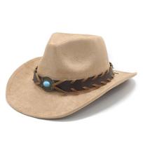 Big Brim Suede Jazz Hat Felt Hat Woven Accessories Popular Top Hat M（56-59cm）