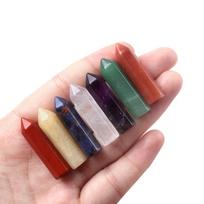 7 vnt./rinkinys Natūralaus kristalo gydomųjų akmenų rinkinys Čakrų balansavimo akmenys Dvasinė astrologija Joga Energija Reiki Gydomieji kristalai Ornamentinė dekoracija Dovanos 7Pcs/Set-32×8mm beige