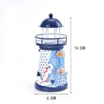 Vandenyno blyksnio švyturys Žvejybinis tinklas Jūros žvaigždė Kriauklė Metalinis švyturio bokštas Papuošimai 14CM blue