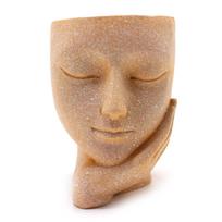 Face Flower Pot Ornament Innovative Resin Succulent Potted Desktop Plants Landscape Decorations beige