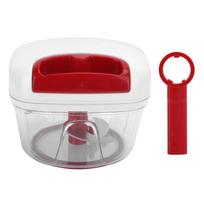 550ML Kitchen Mini Food Chopper Hand Pull Garlic Grinder Masher Blender with Scraping Brush red