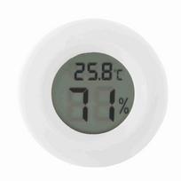 Mini skaitmeninis LCD termometras-higrometras, apvalios formos, temperatūros ir drėgmės matuoklis ropliui balta