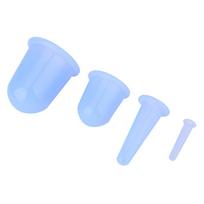 4pcs Vaccum Facial Massager Cupping Cup Face Lifting Firming Care Therapy Treatment (Blue) mėlyna