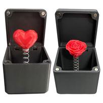 Elegant Rose and Heart Surprise Box Ideal for Romantic Gifts on Valentine's Day Anniversaries and Birthdays 1.97x1.97x1.97inch white