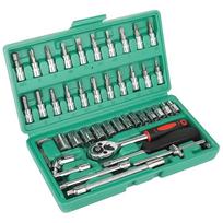 46Pcs Drive Socket Ratchet Wrench Set Ratchet Torque Wrench Combo Metric Mechanic Tool Set Car Motorcycle Bicycle Repair Tools