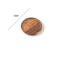 Mediniai padėklai Apvalus laikymo lėkštė SolidWood Kavos puodelio kilimėlis Virtuvės dekoratyvinė lėkštė Vaisių duonos stalo įrankiai Namų dekoras brown