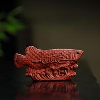 Boutique Purple Clay Tea Pet Golden Dragon Fish Model Tea Figurine Ornaments Handmade Sculpture Crafts Home Teaware Decoration black