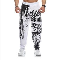 Men's Plus Size Running Fitness Pants Sweatpants Loose Letter Printed Straight Sweatpants 3XL balta
