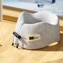 Portable Memory Foam Travel Pillow U-Shaped Ergonomic Neck Support For Airplane Car Office Nap Sleeping Headrest Soft Cushion 24x24x12cm pilka