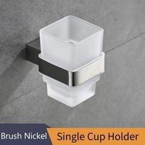 Cup & Tumbler Contemporary Holders SUS304 Stainless Steel Toothbrush Holder Ceramics Bathroom Accessories Wall Cup Holder 610002